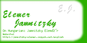 elemer jamnitzky business card